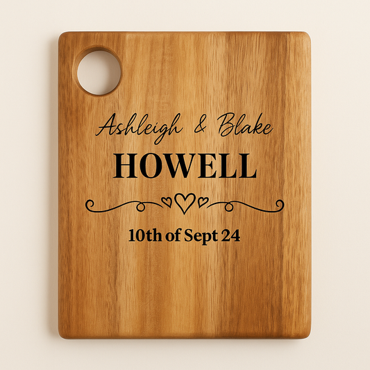 Custom Engraved Deluxe Cheese Serving Board